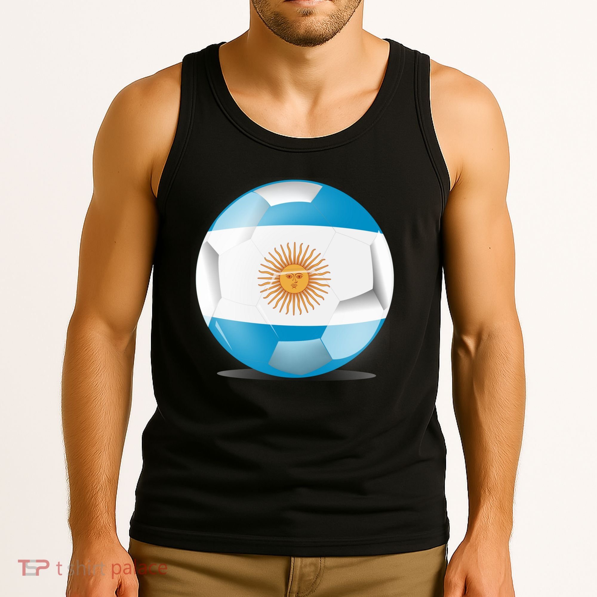 Soccer Ball Country Flag Argentina Tank Top