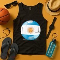 Soccer Ball Country Flag Argentina Tank Top thumb 4