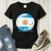 Soccer Ball Country Flag Argentina Women's T-Shirt thumb 3