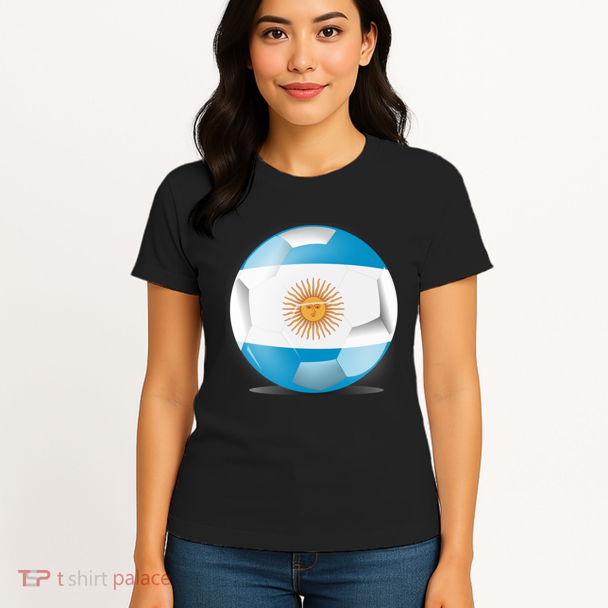 Soccer Ball Country Flag Argentina Women's T-Shirt