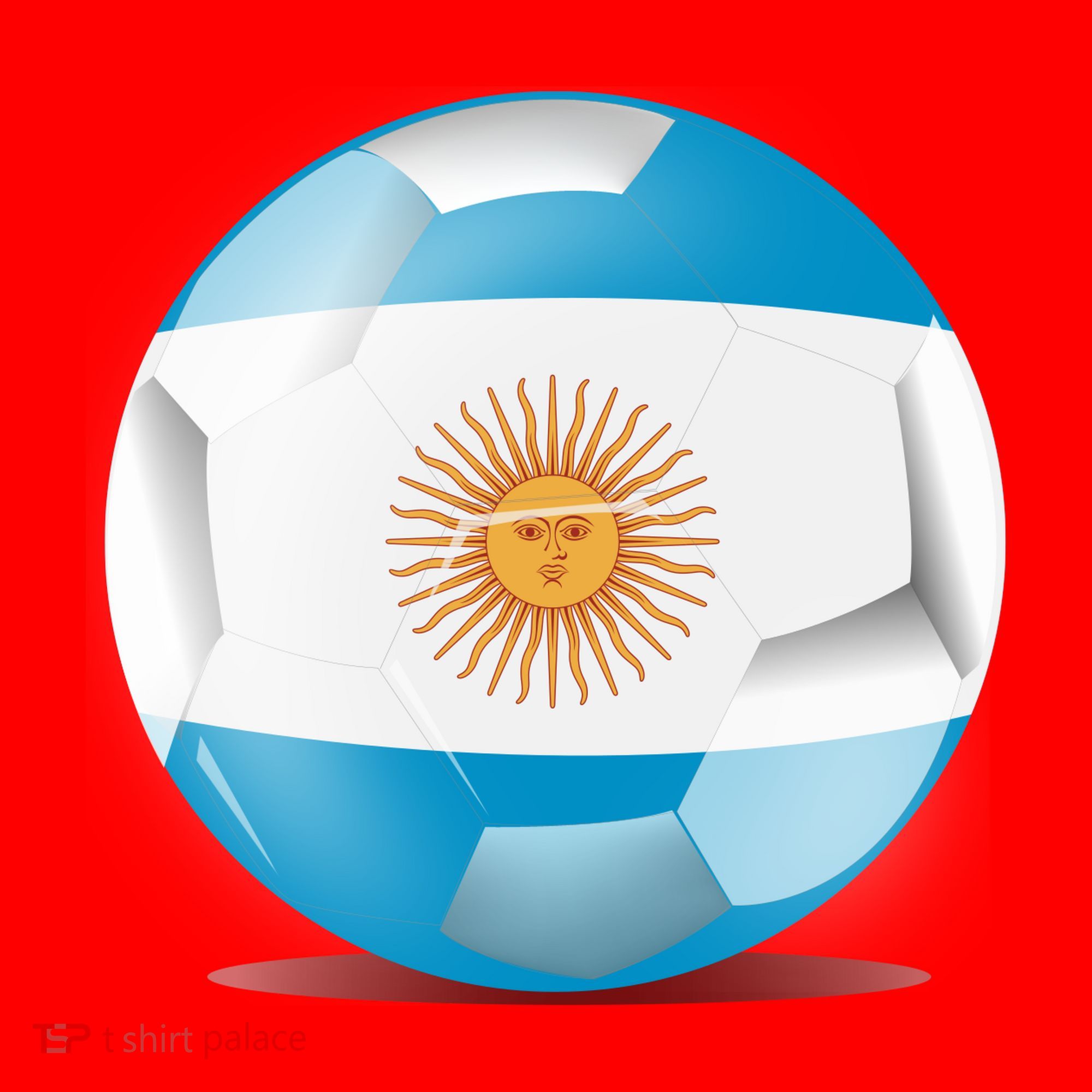 Soccer Ball Country Flag Argentina Santa Hat