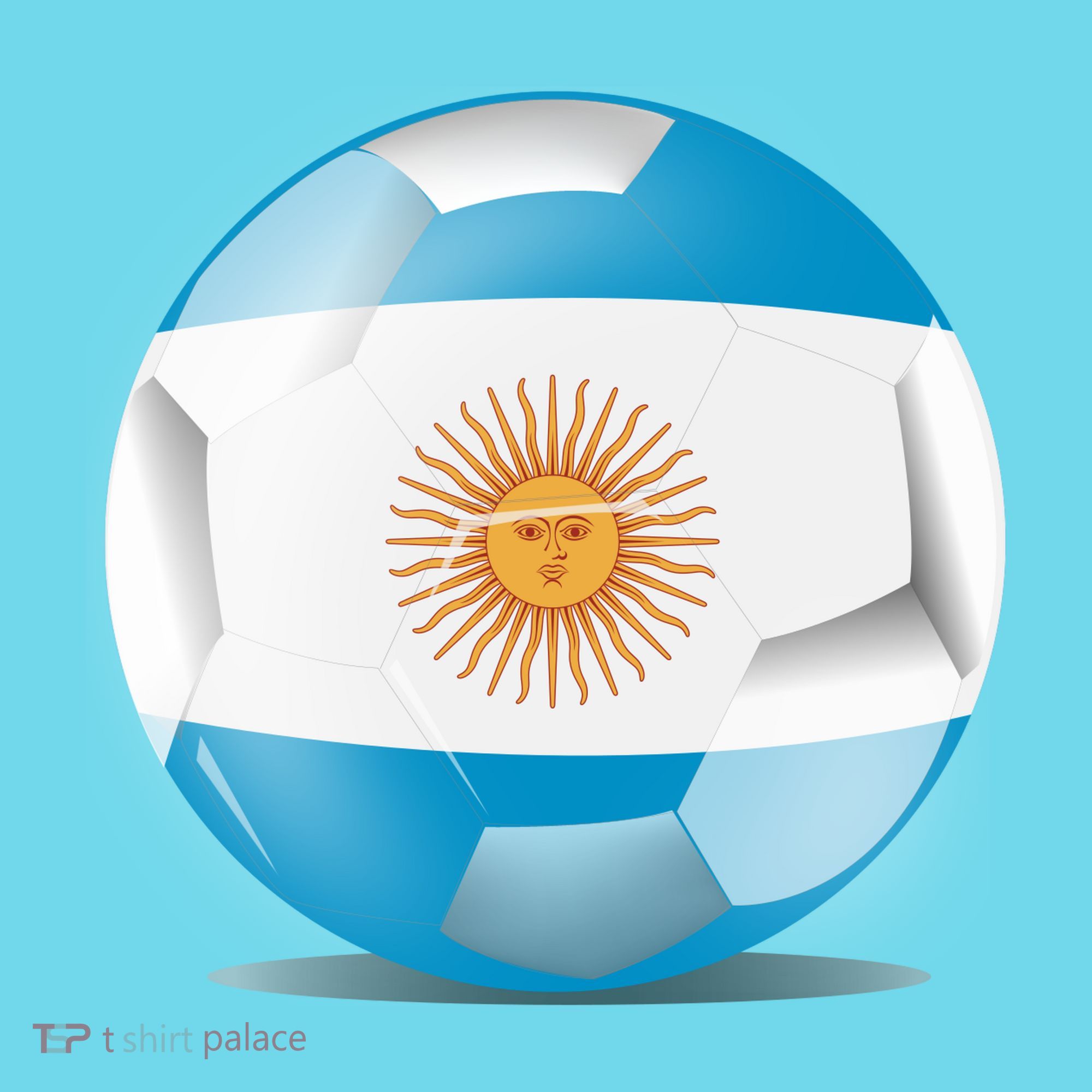 Soccer Ball Country Flag Argentina Long Sleeve Shirt