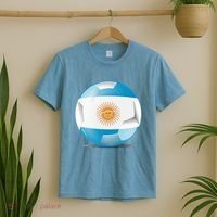 Soccer Ball Country Flag Argentina T-Shirt thumb 2