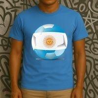 Soccer Ball Country Flag Argentina T-Shirt thumb 3