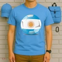 Soccer Ball Country Flag Argentina T-Shirt thumb 5