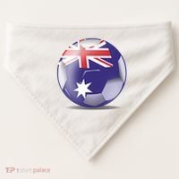 Soccer Ball Country Flag Australia USA-Made Doggie Bandana thumb 0