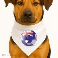 Soccer Ball Country Flag Australia USA-Made Doggie Bandana thumb 1