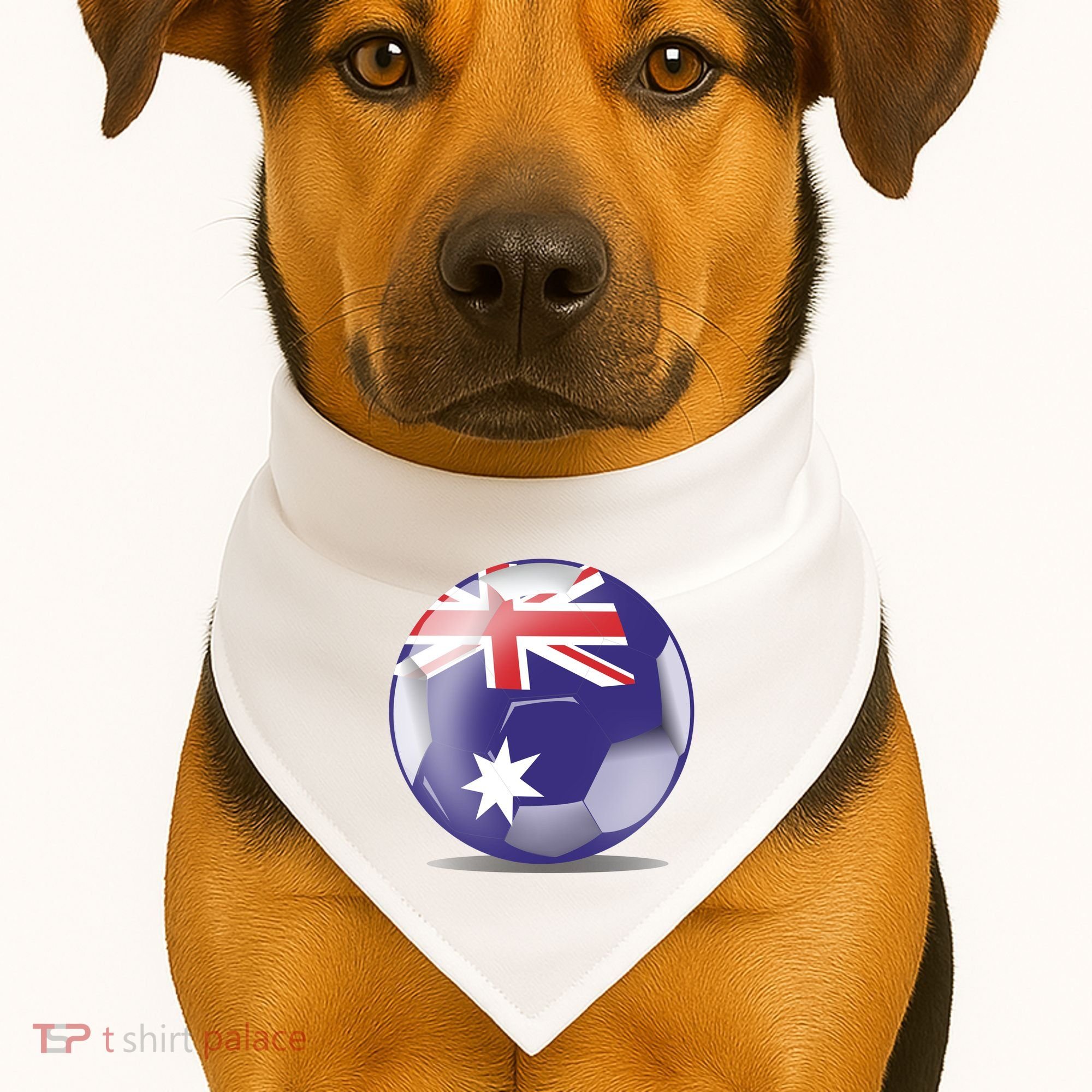 Soccer Ball Country Flag Australia USA-Made Doggie Bandana