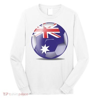 Soccer Ball Country Flag Australia Long Sleeve Shirt