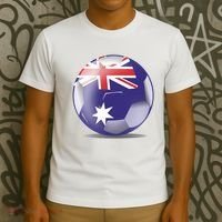 Soccer Ball Country Flag Australia T-Shirt thumb 3