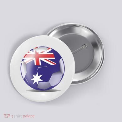 Soccer Ball Country Flag Australia Button