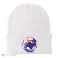 Soccer Ball Country Flag Australia Beanie thumb 0