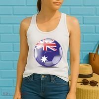 Soccer Ball Country Flag Australia Women's Tank Top thumb 2