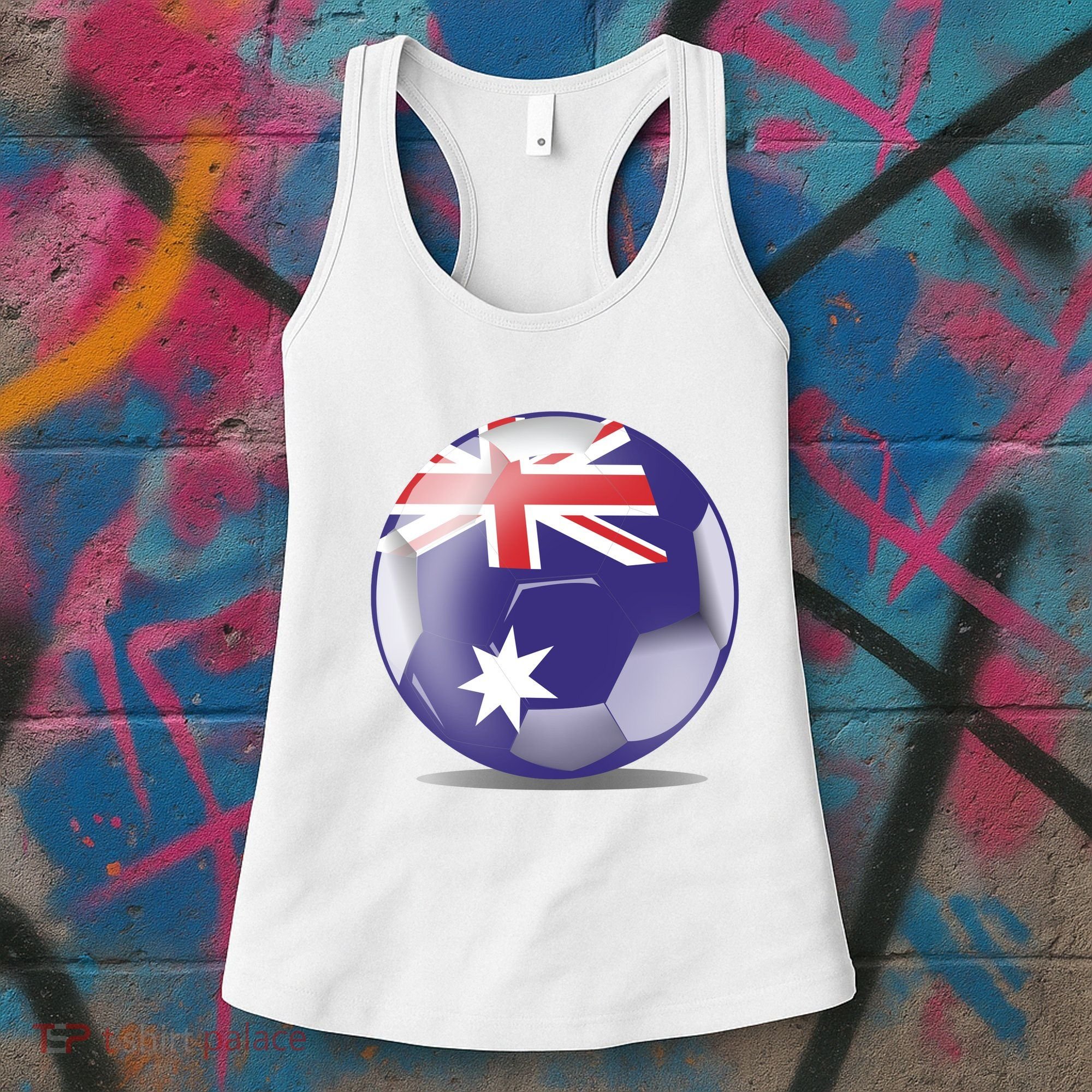 Soccer Ball Country Flag Australia Women's Tank Top