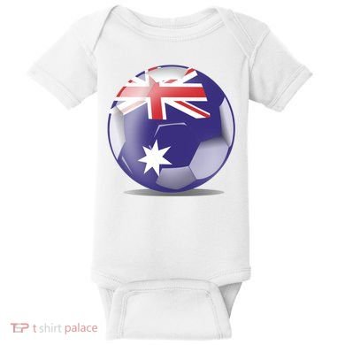 Soccer Ball Country Flag Australia Baby Bodysuit