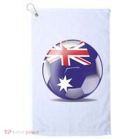 Soccer Ball Country Flag Australia Golf Towel thumb 0