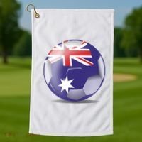 Soccer Ball Country Flag Australia Golf Towel thumb 1