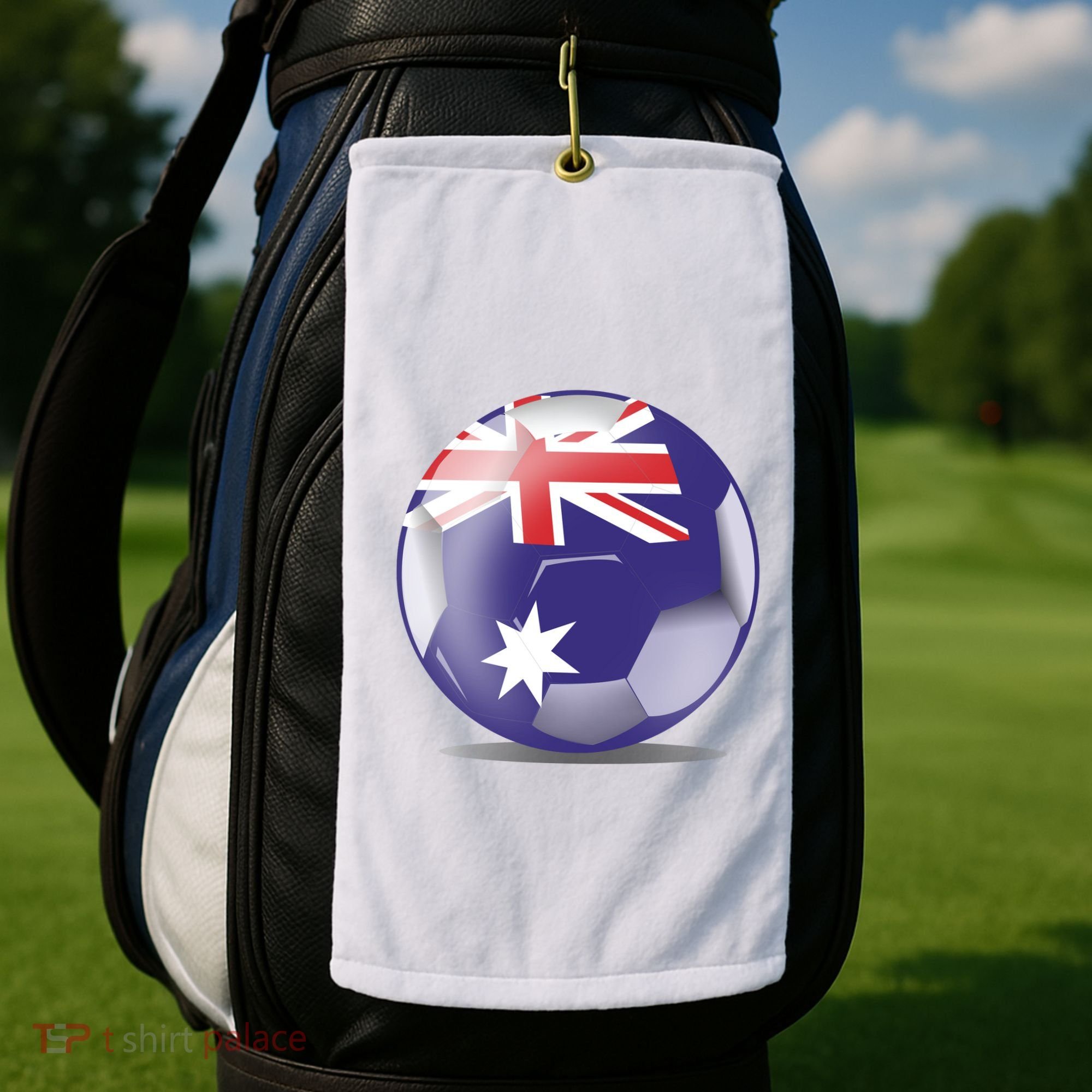 Soccer Ball Country Flag Australia Golf Towel