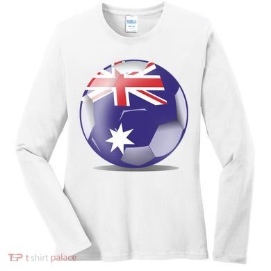Soccer Ball Country Flag Australia Women's Long Sleeve Shirt