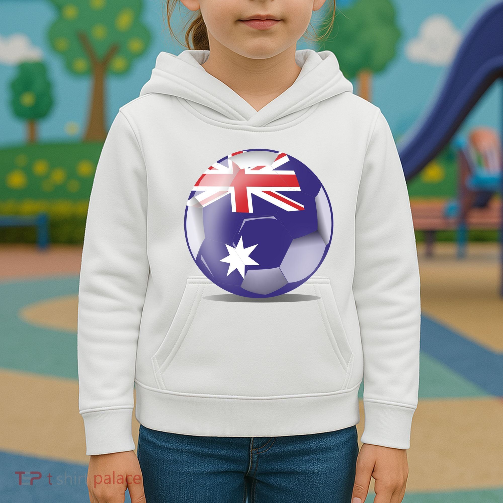 Soccer Ball Country Flag Australia Kids Hoodie