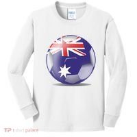 Soccer Ball Country Flag Australia Kids Long Sleeve Shirt thumb 0