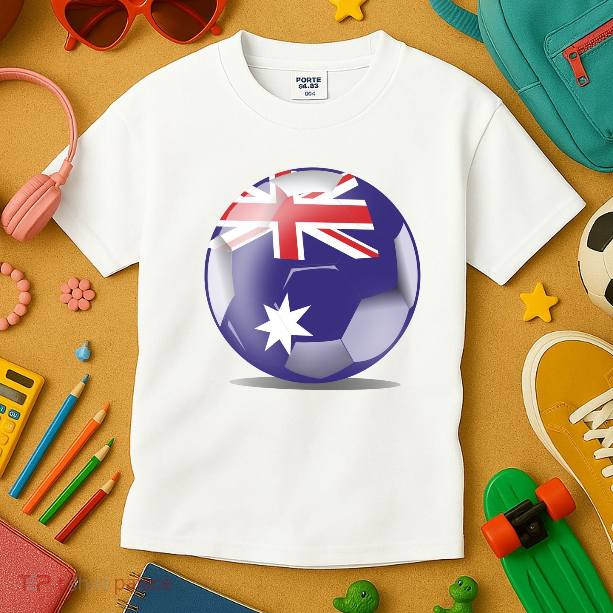 Soccer Ball Country Flag Australia Kids T-Shirt