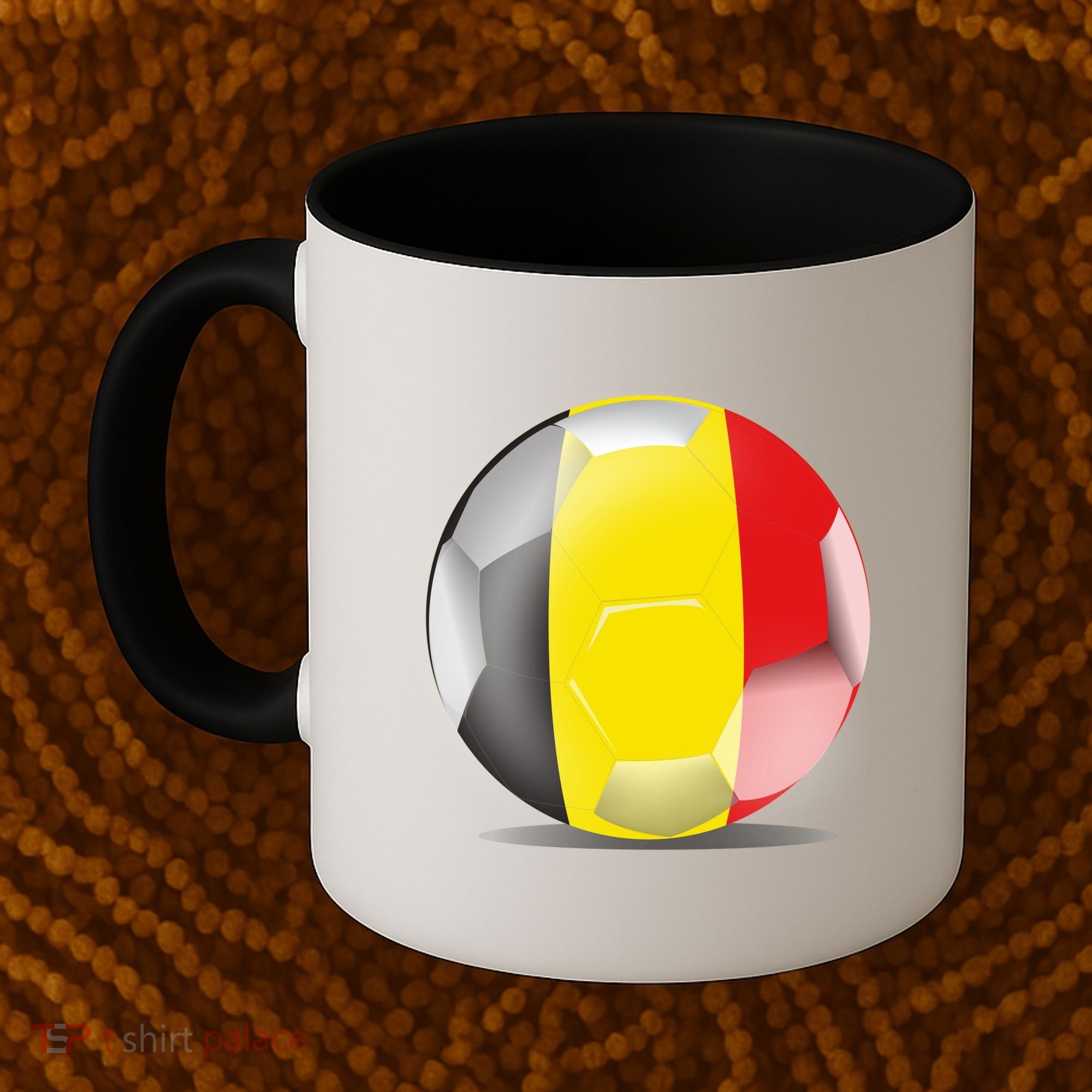 Soccer Ball Country Flag Belgium Coffee Mug
