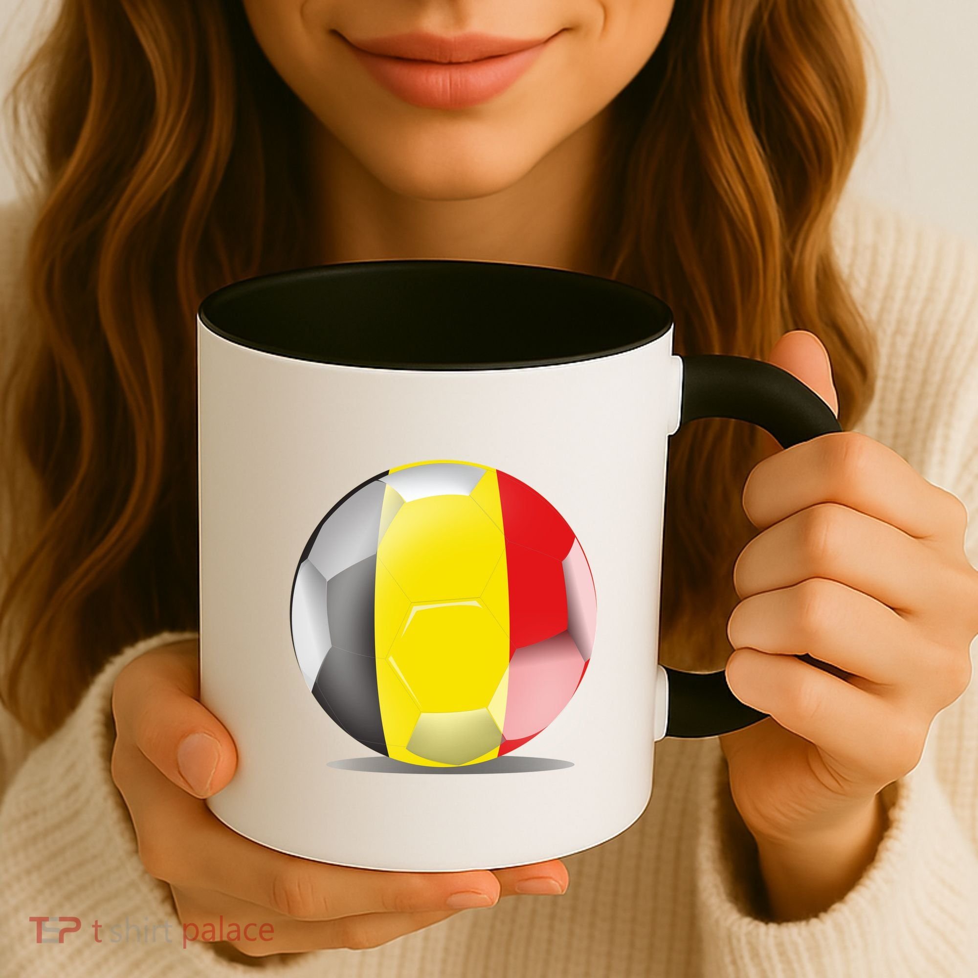 Soccer Ball Country Flag Belgium Coffee Mug