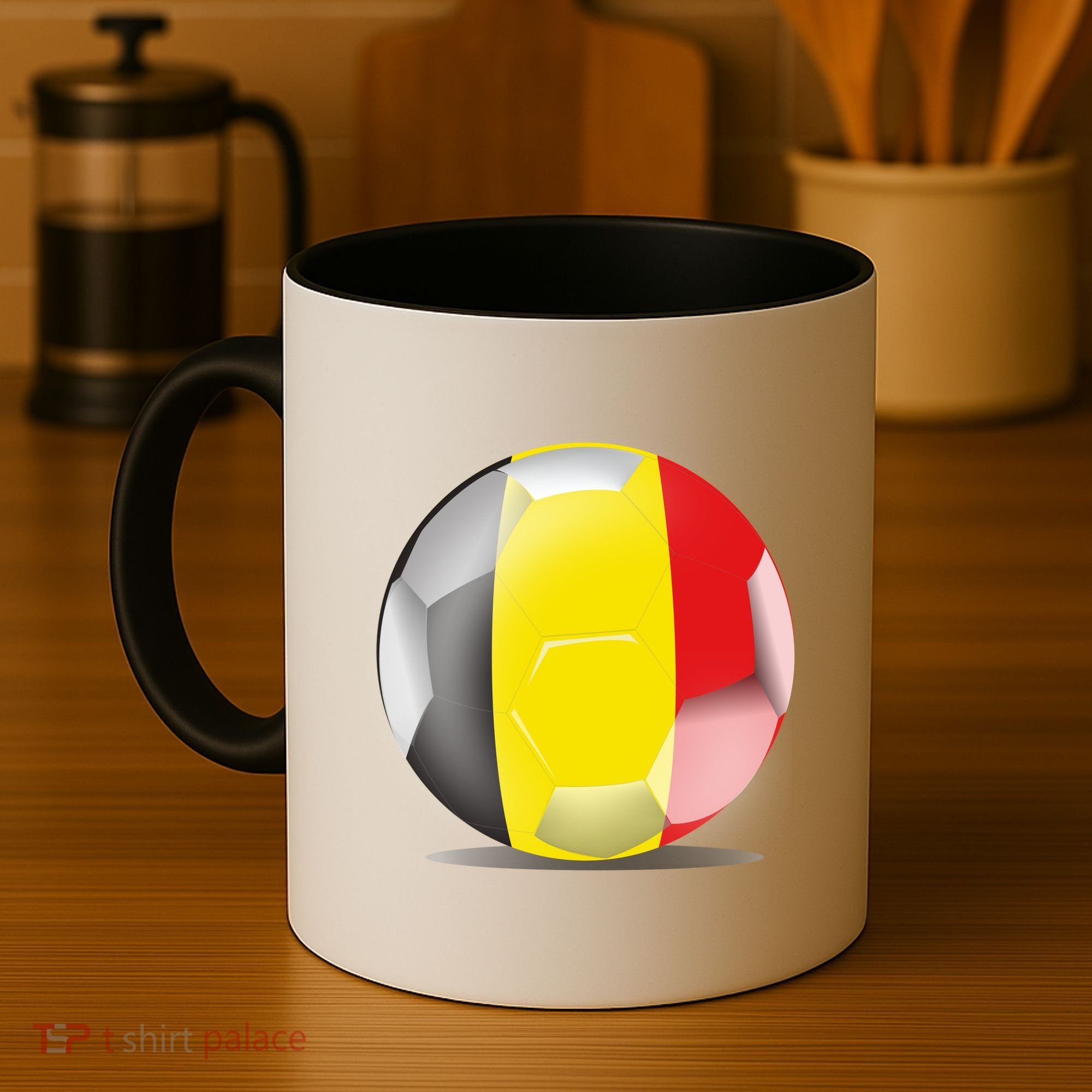 Soccer Ball Country Flag Belgium Coffee Mug