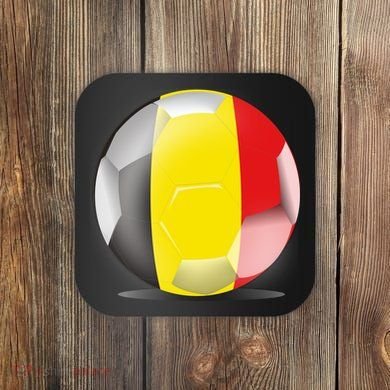 Soccer Ball Country Flag Belgium Coaster