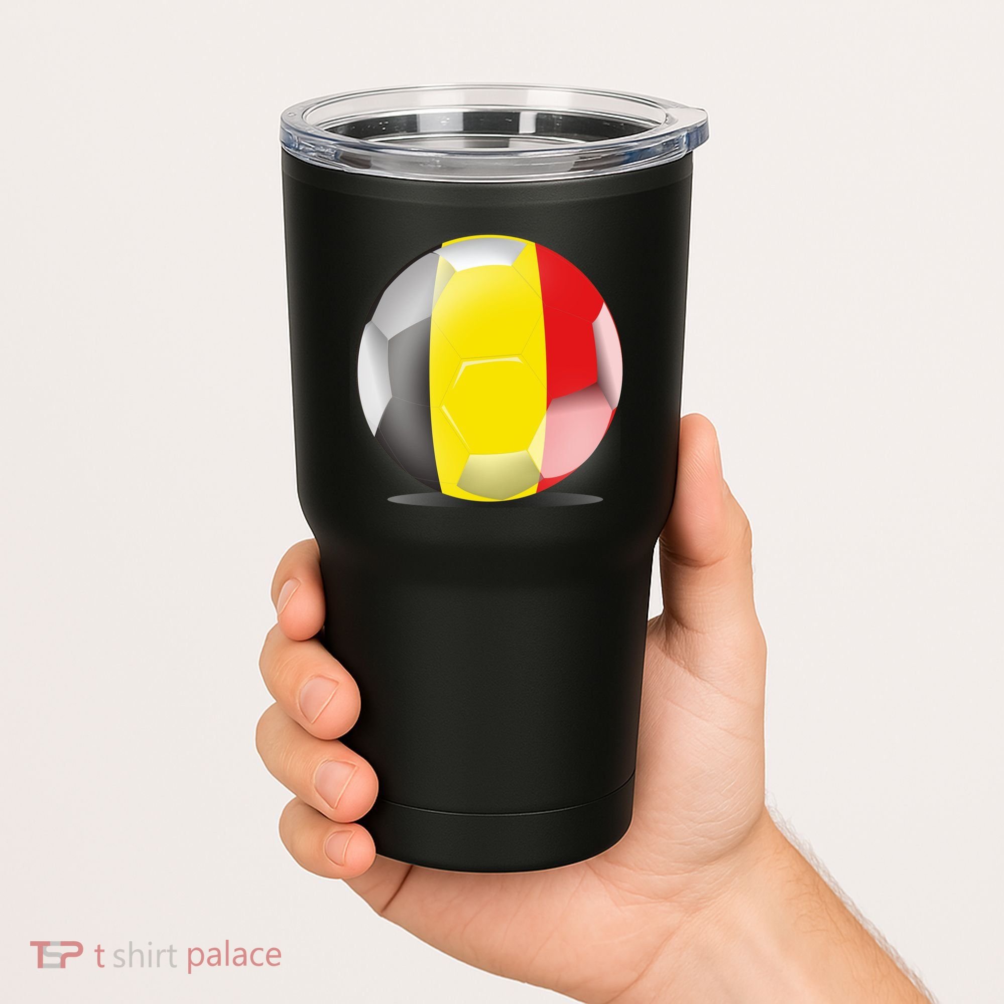 Soccer Ball Country Flag Belgium Tumbler