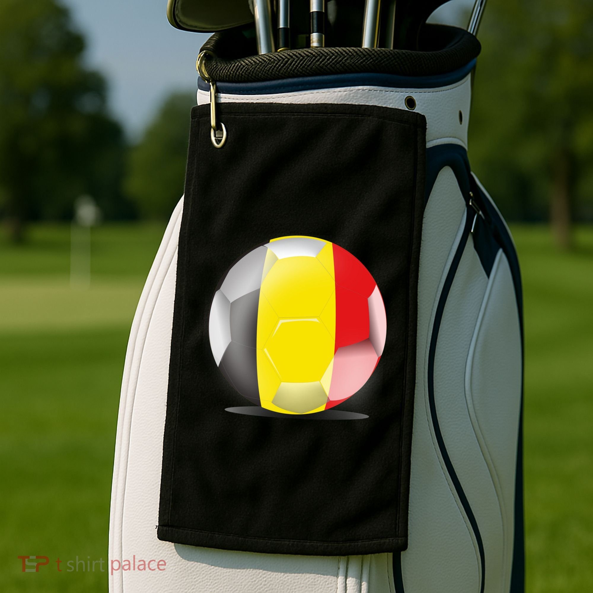Soccer Ball Country Flag Belgium Golf Towel