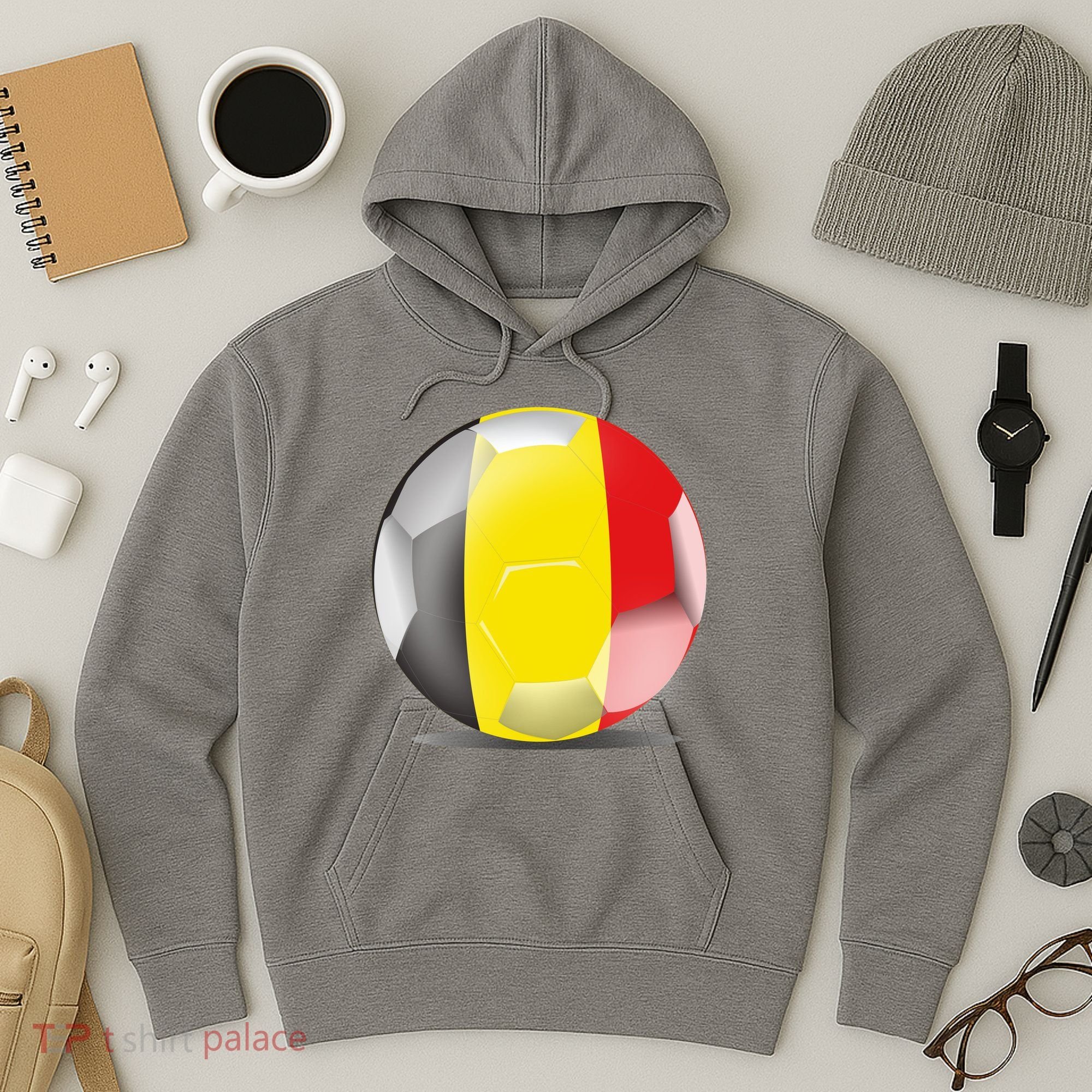 Soccer Ball Country Flag Belgium Hoodie