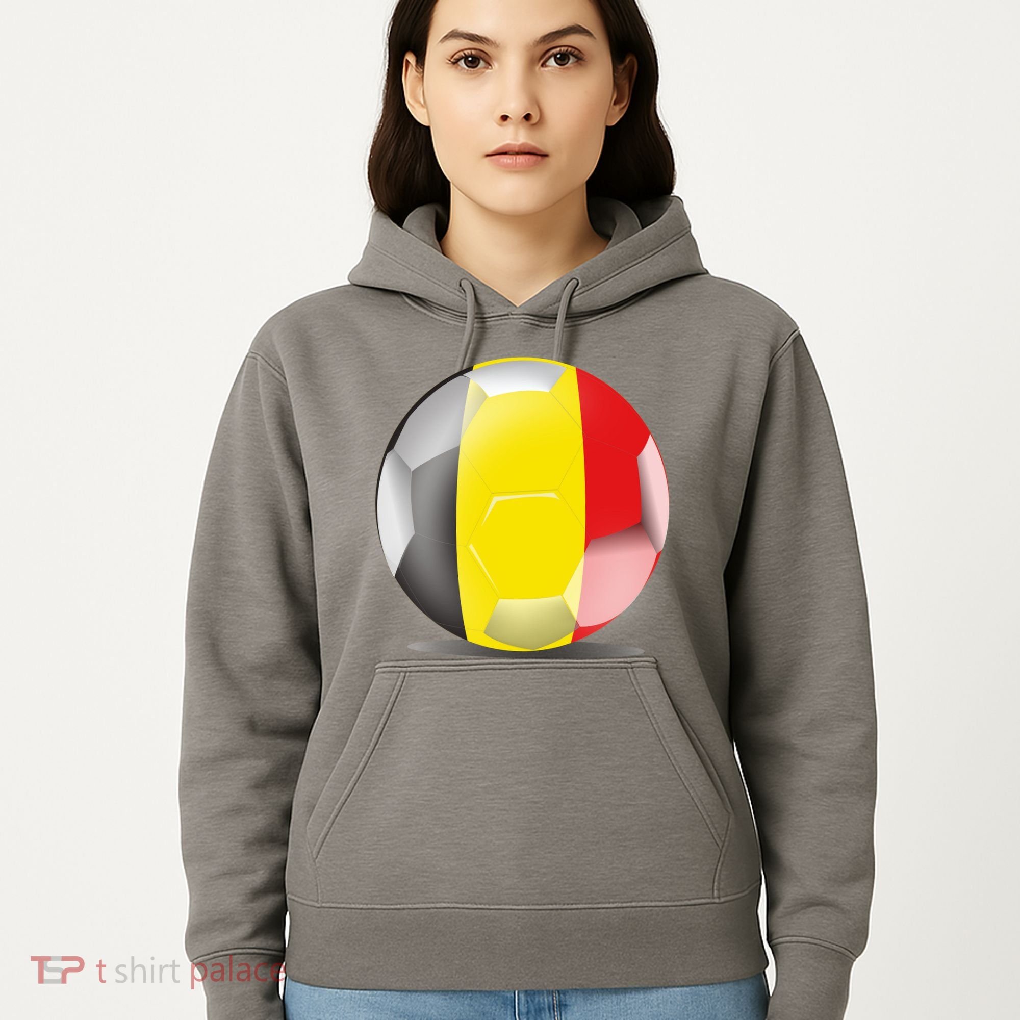 Soccer Ball Country Flag Belgium Hoodie