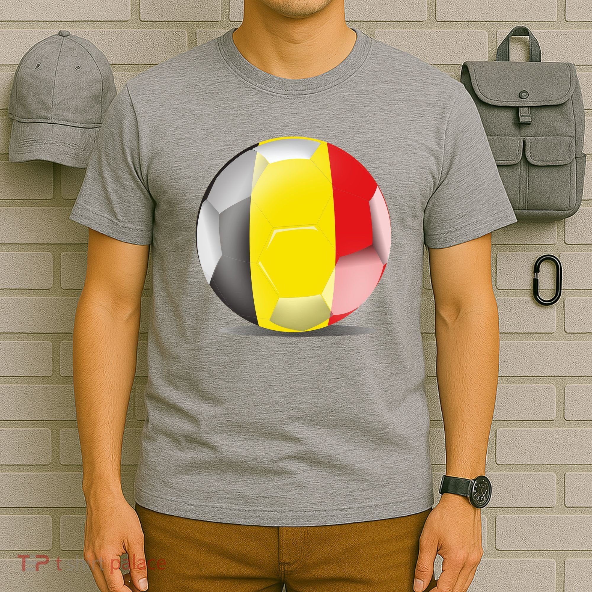 Soccer Ball Country Flag Belgium T-Shirt