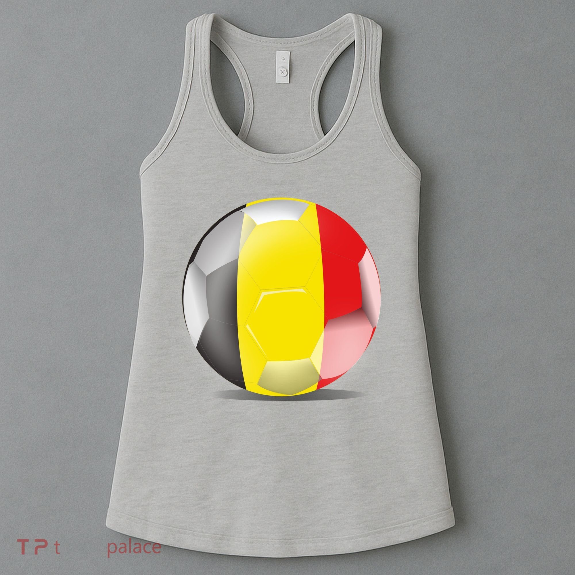 Soccer Ball Country Flag Belgium Women's Tank Top