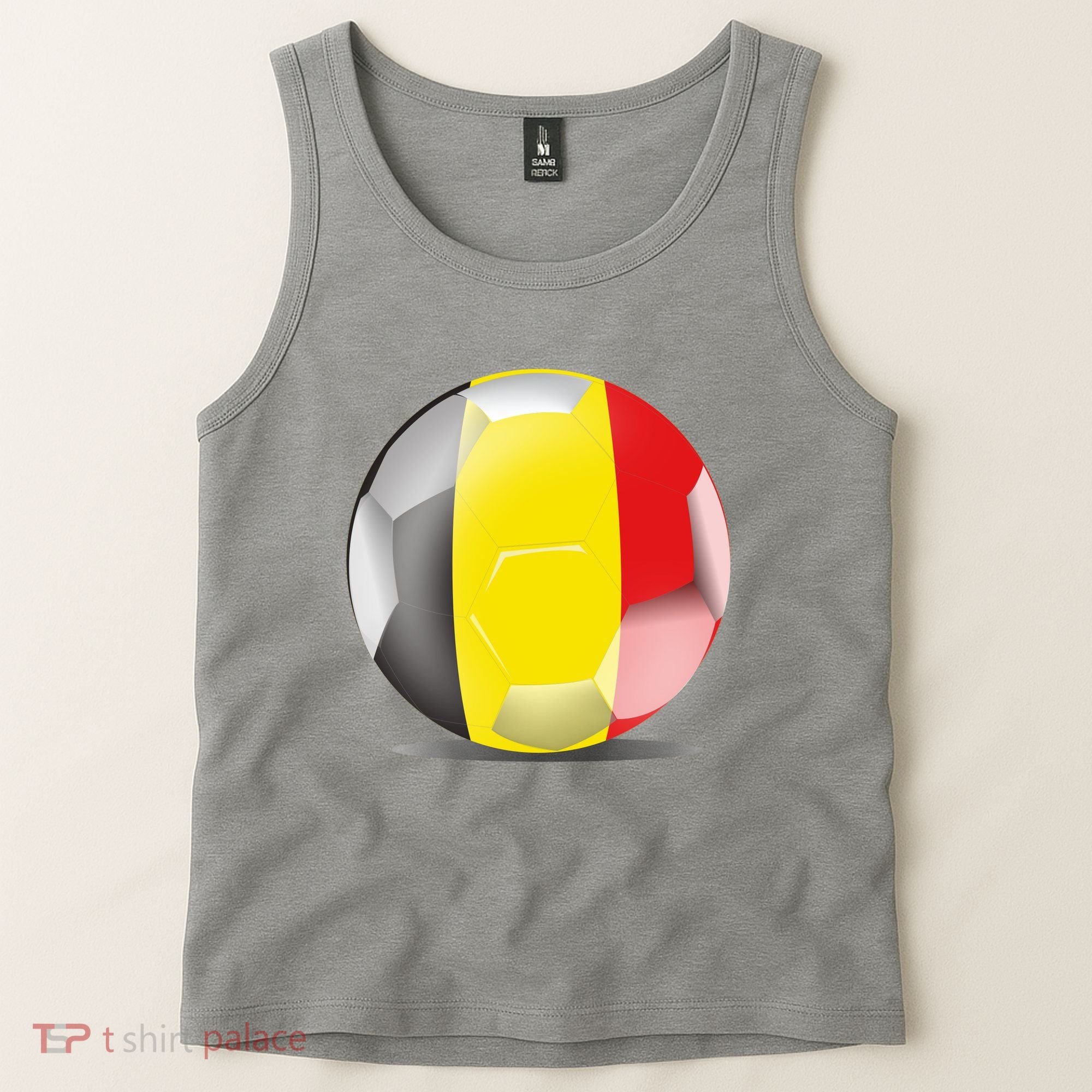 Soccer Ball Country Flag Belgium Tank Top