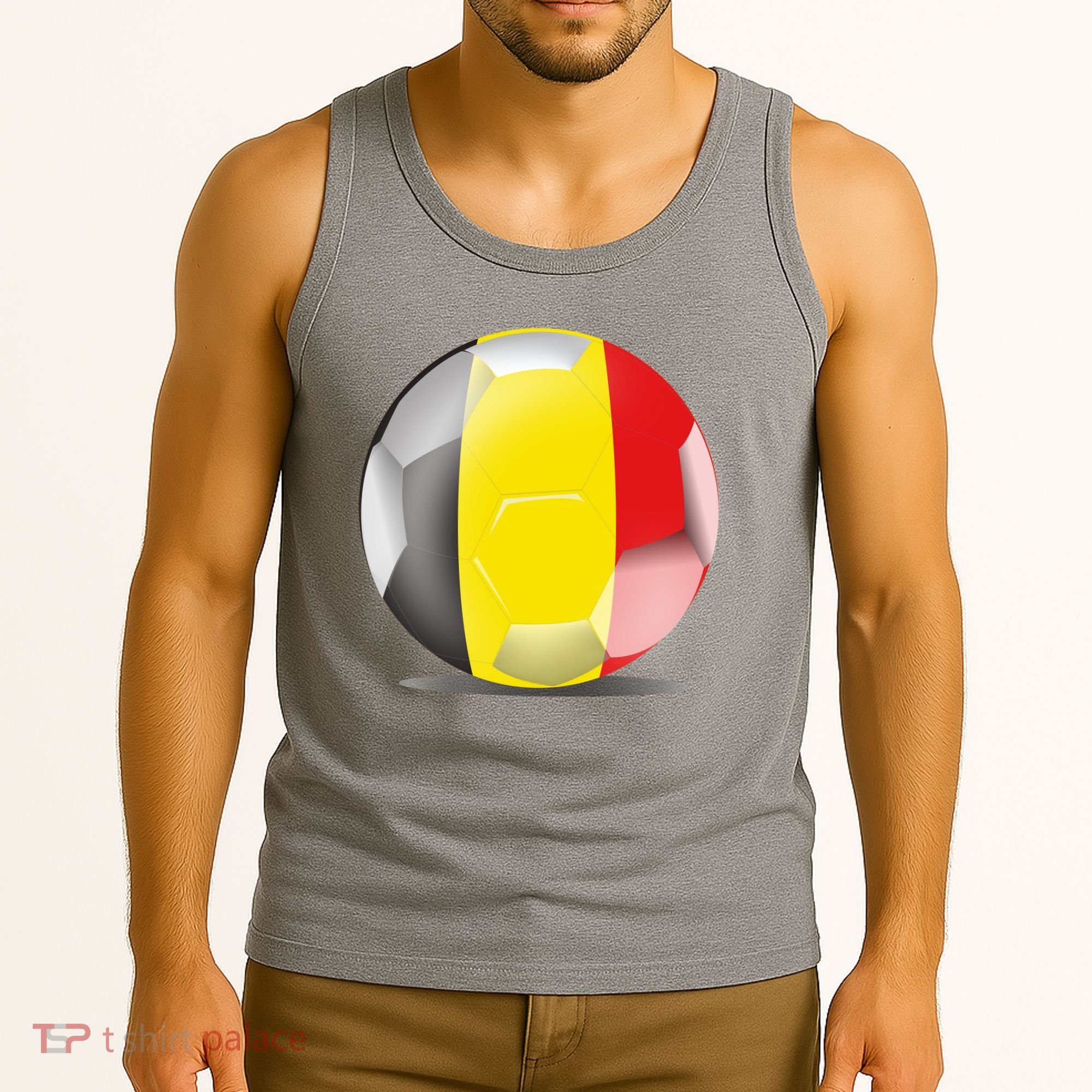 Soccer Ball Country Flag Belgium Tank Top