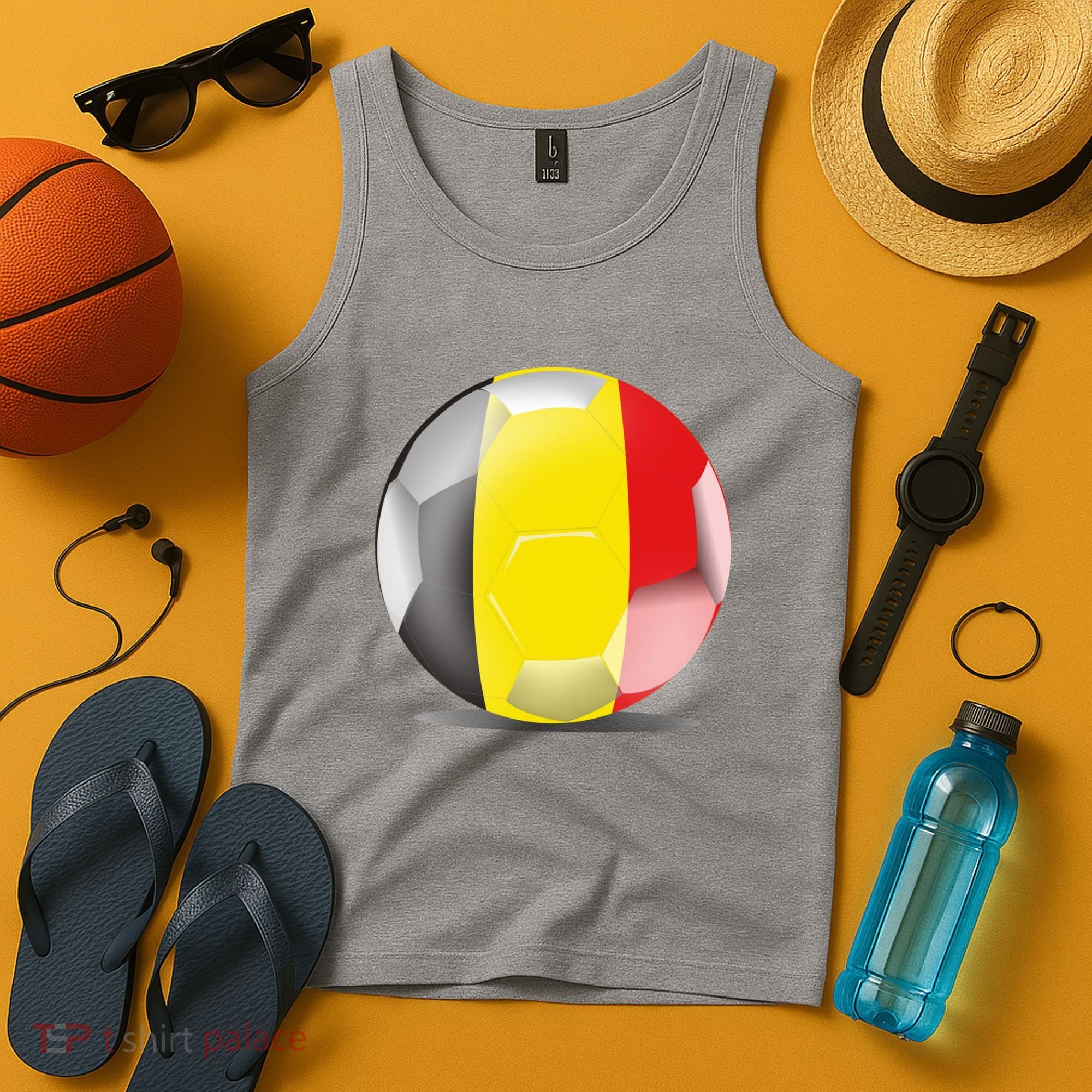 Soccer Ball Country Flag Belgium Tank Top