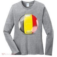 Soccer Ball Country Flag Belgium Women's Long Sleeve Shirt thumb 0