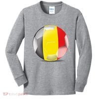 Soccer Ball Country Flag Belgium Kids Long Sleeve Shirt thumb 0