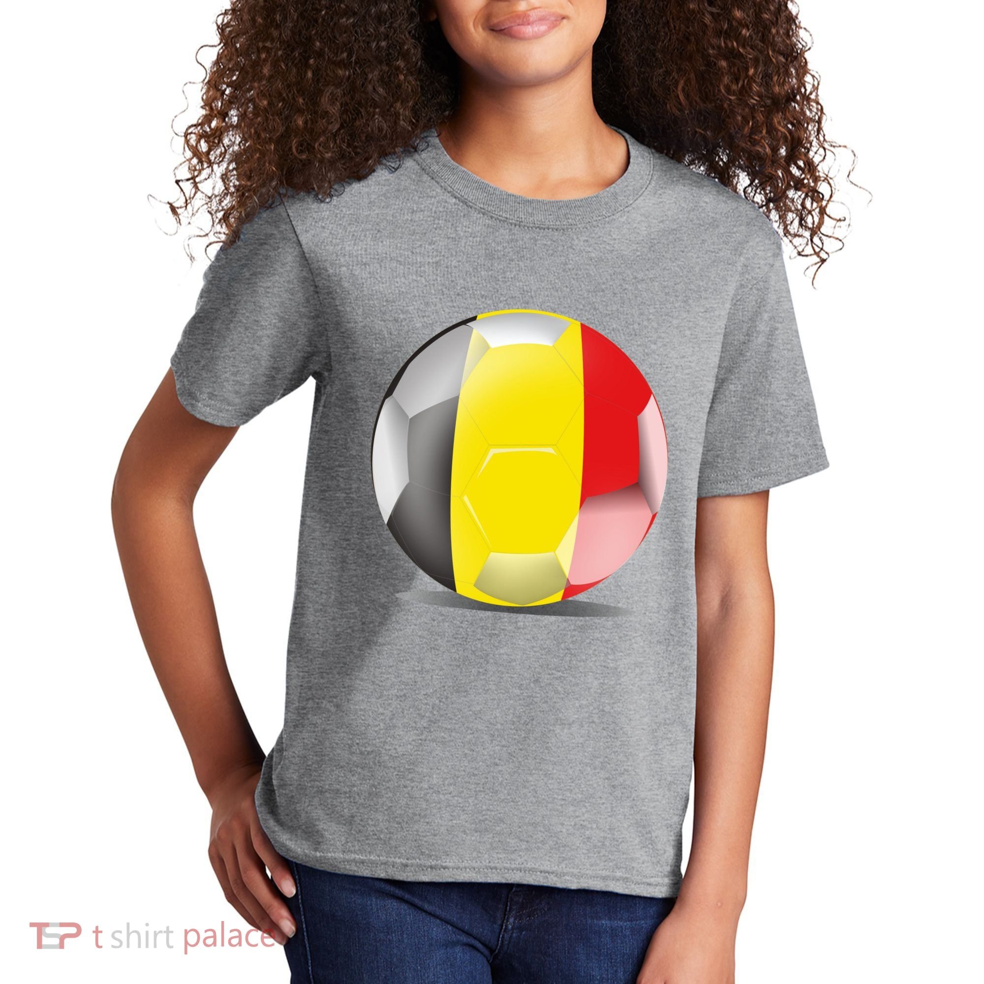 Soccer Ball Country Flag Belgium Kids T-Shirt