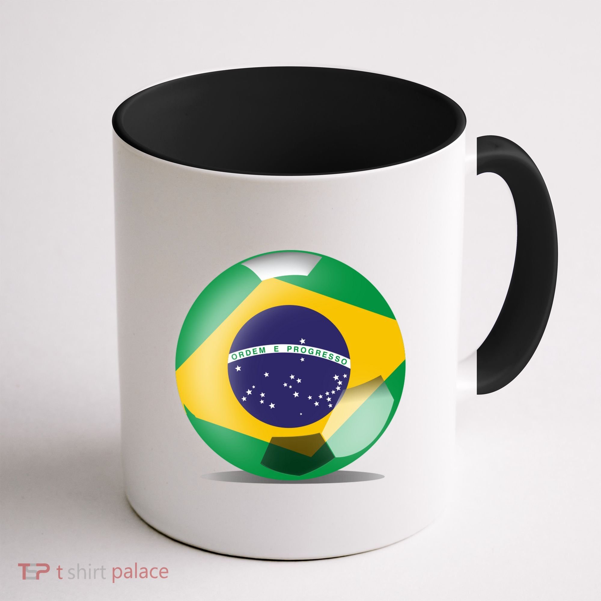 Soccer Ball Country Flag Brazil Coffee Mug