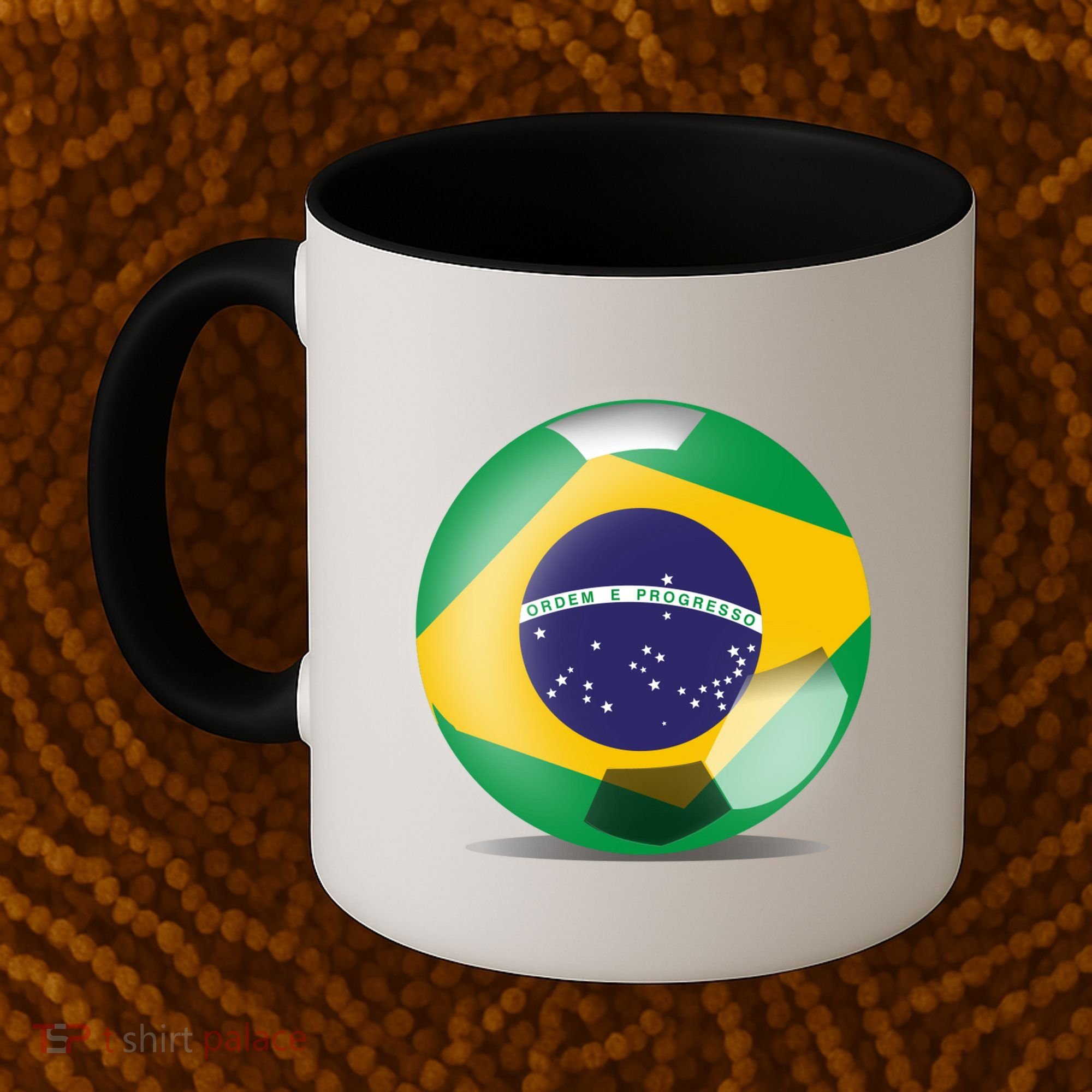 Soccer Ball Country Flag Brazil Coffee Mug