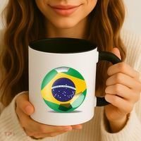 Soccer Ball Country Flag Brazil Coffee Mug thumb 3