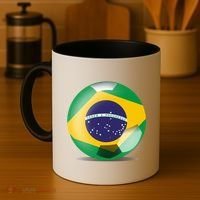 Soccer Ball Country Flag Brazil Coffee Mug thumb 4
