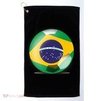 Soccer Ball Country Flag Brazil Golf Towel thumb 0