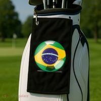 Soccer Ball Country Flag Brazil Golf Towel thumb 2