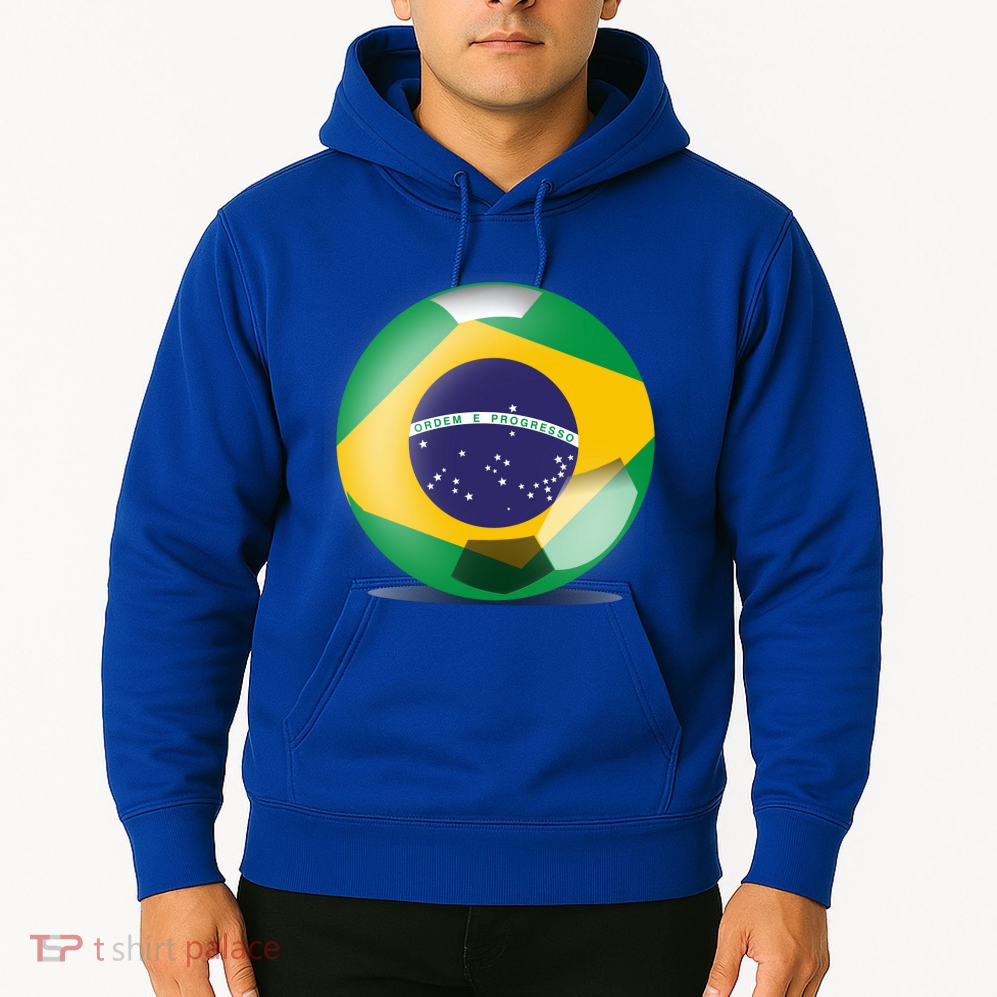 Soccer Ball Country Flag Brazil Hoodie
