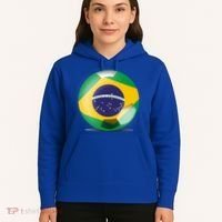 Soccer Ball Country Flag Brazil Hoodie thumb 5